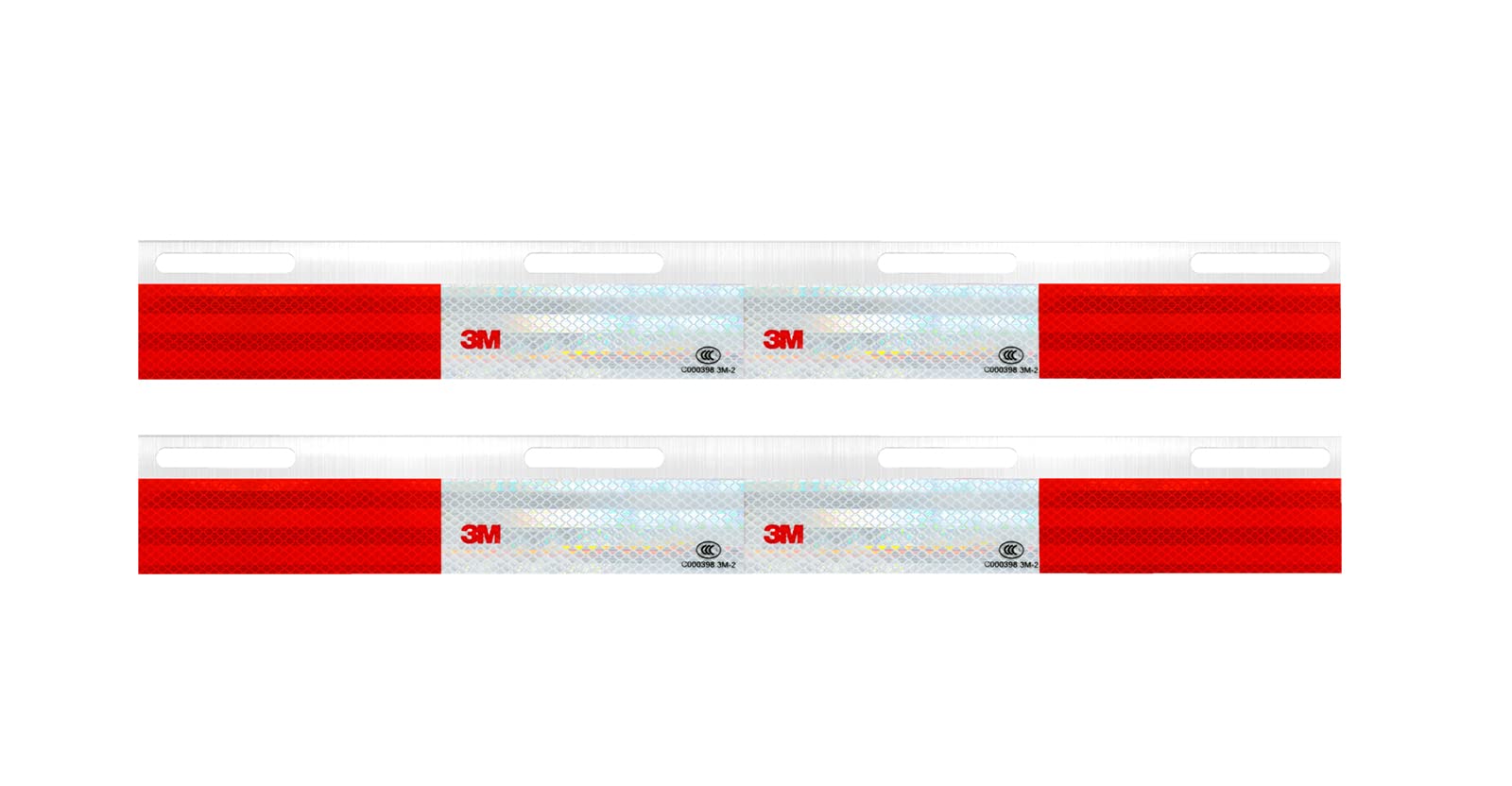 Reflective Strip With 3M Tape For Truck & Trailer With Mudflap Hanger - 2Pcs 1 Pair (Straight)