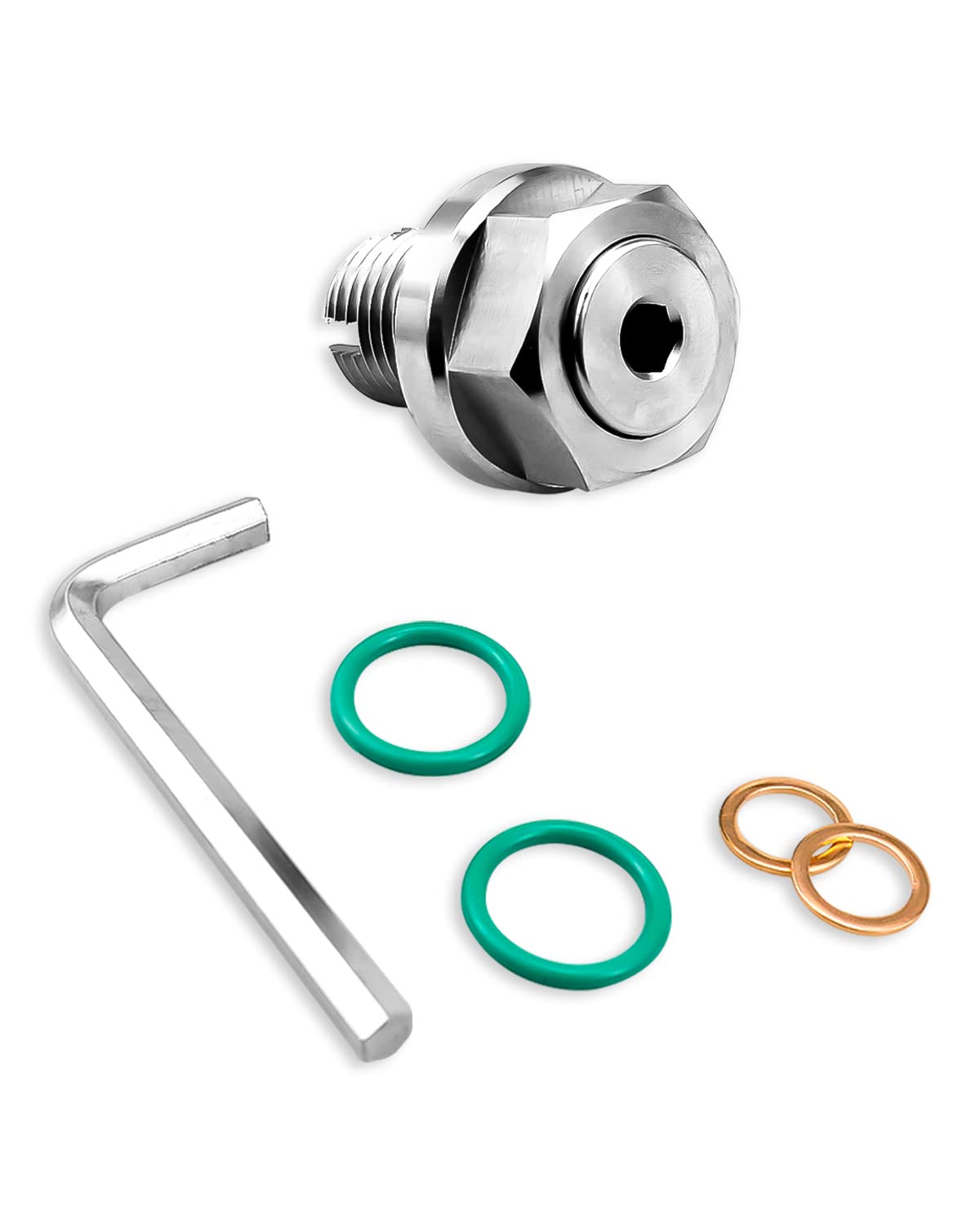 Tikscience M12.1-1.25 X 15Mm Oil Drain Plug Oversize Piggyback, Stainless Steel Self Tapping Oil Pan Thread Repair Kit With O-Ri