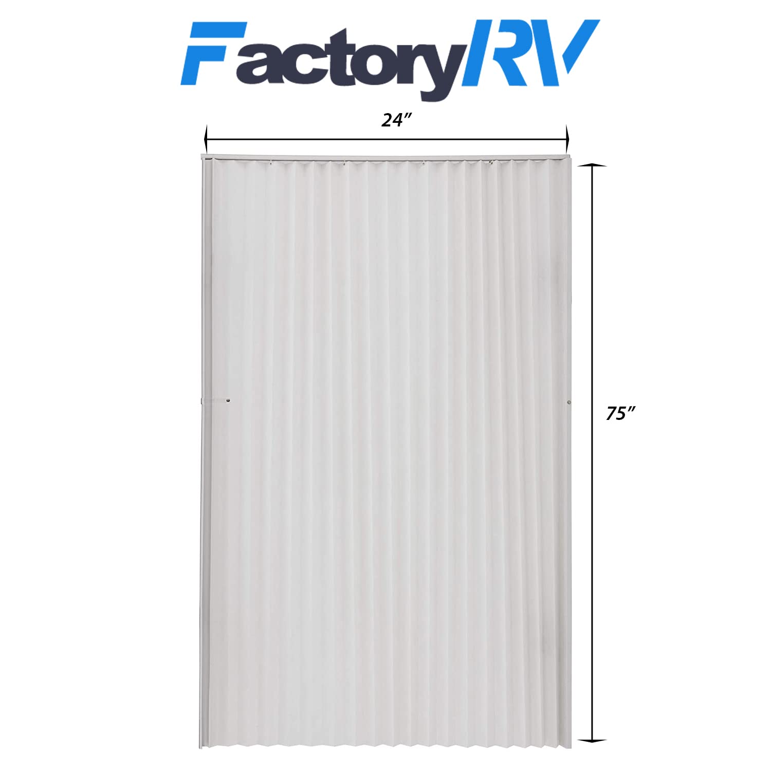 Camper Comfort RV Pleated Folding Door | Closet Folding Door (24 W x 75 H, Ivory)