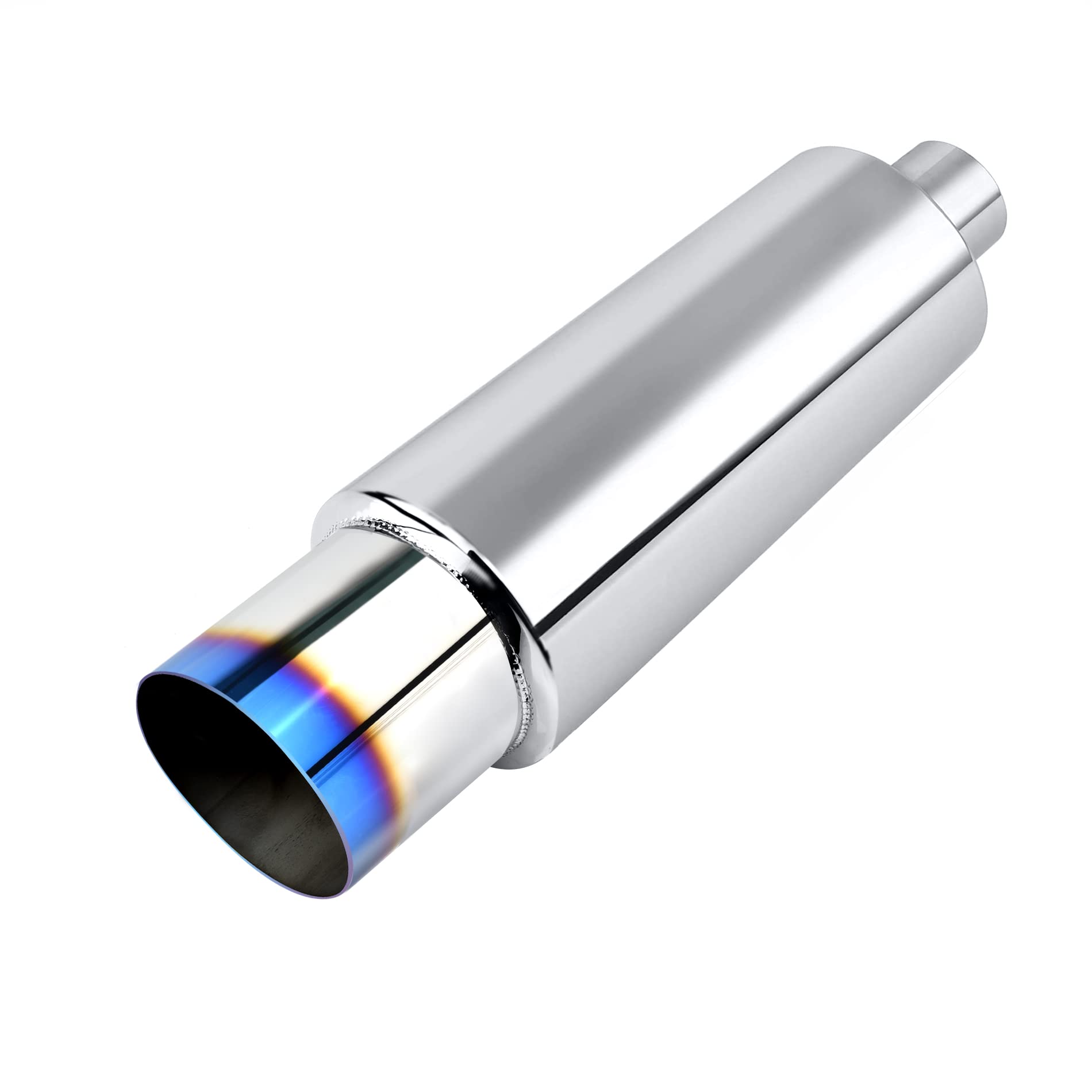 Evil Energy Exhaust Muffler,Stainless Steel Exhaust Tip,Universal 18.5 '' Length (Burnt,3 '' Inlet 4 '' Outlet)