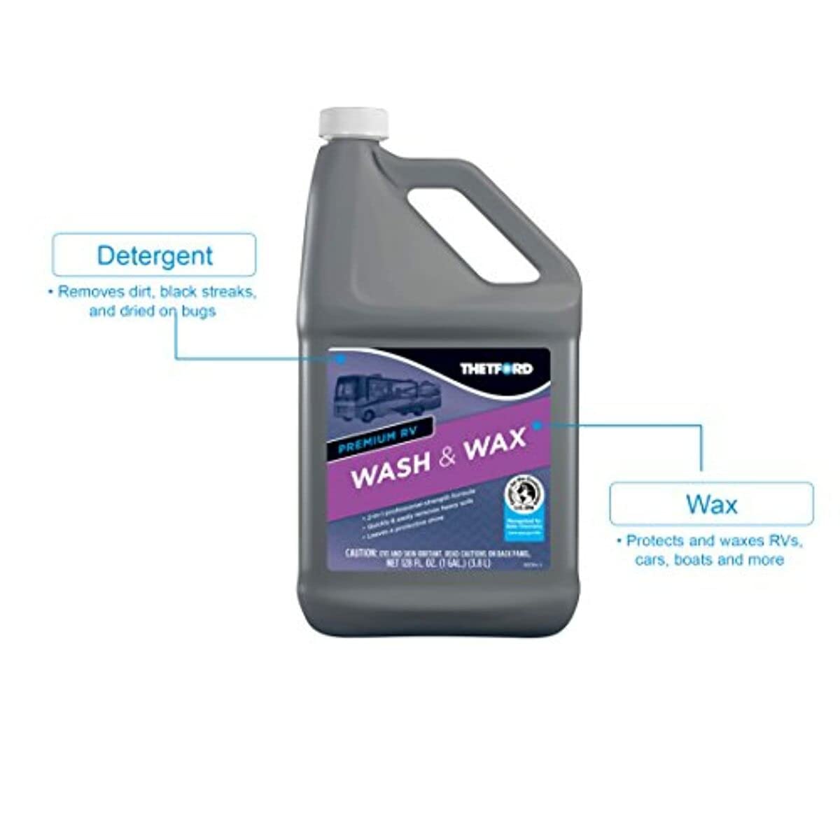 Thetford Premium Rv Wash And Wax, Detergent And Wax For Rvs / Boats / Trucks / Cars - 1 Gallon - Thetford 32517