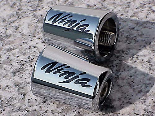 I5 Chrome Bar Ends With Black Logo For Kawasaki Ninja 250 300 400 Zx4Rr 500 650 Zx6 Zx6R Zx7 Zx9 Zx9R Zx10 Zx10R Zx12 Zx12R Zx14