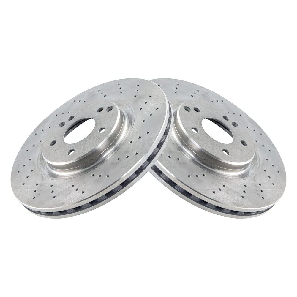 Trq Front Brake Rotors Set Vented Compatible With 2003-2007 Mercedes-Benz C230 2006-2007 C280 2001-2005 C320 2006-2009 Clk350 20