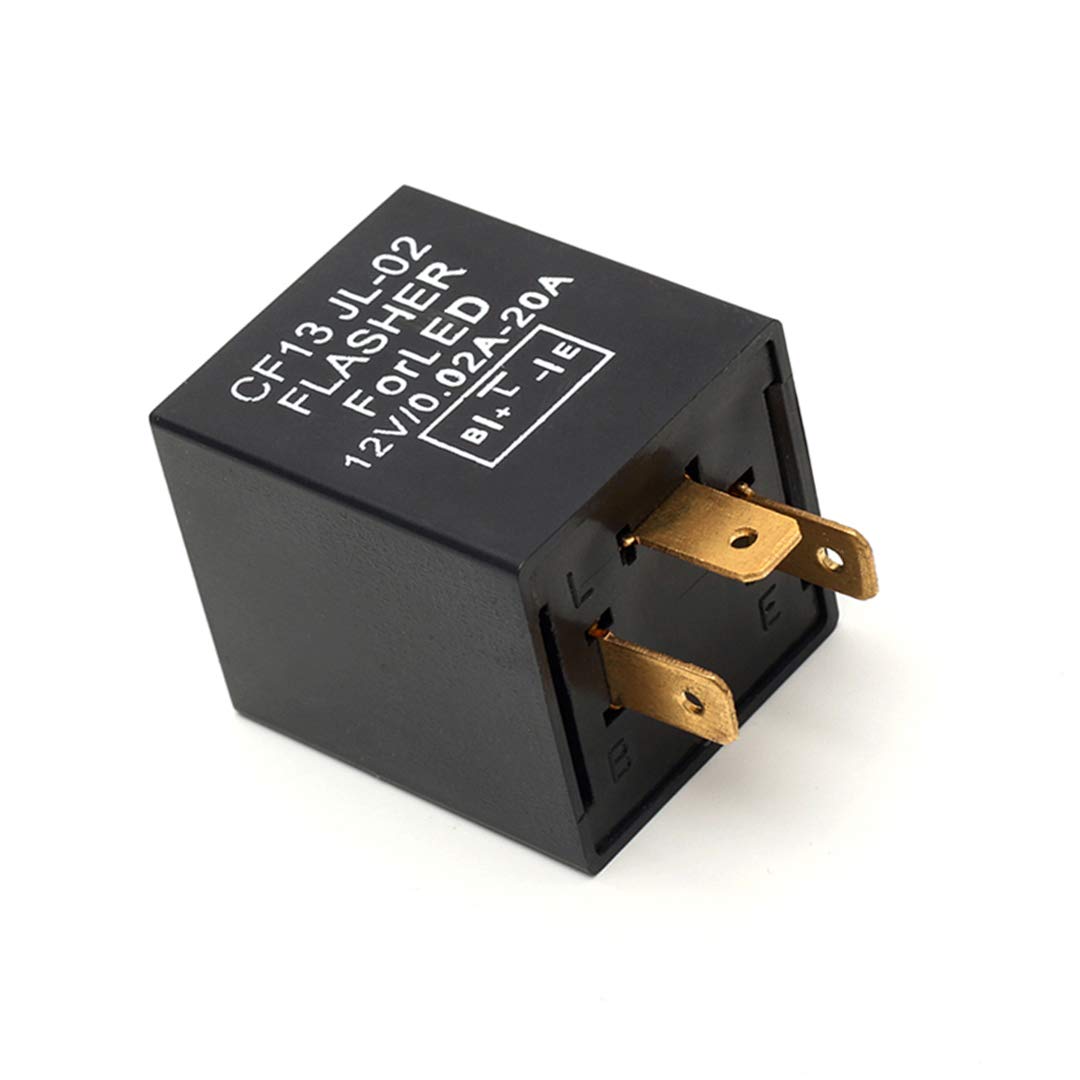3 Pins Flasher Relay, 3 Pin Turn Signals Flasher Relay, Fits Led Electronic Flas WBCARB0795CS5M4