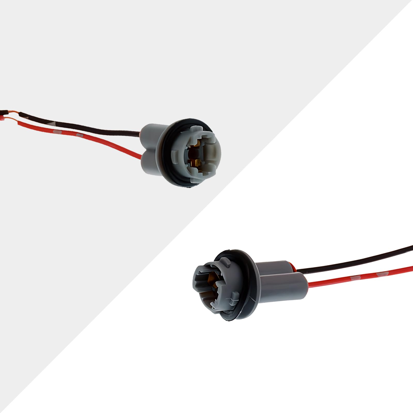 Yumfugu 2 Pcs T15 Harness Pigtail Socket, T10 T13 T15 Car Light Bulb Wire Wiring Harness Socket Connector, For Bulbs Turn Signal Lights Brake Lights Replacement Cable Harness Connector (Grey)