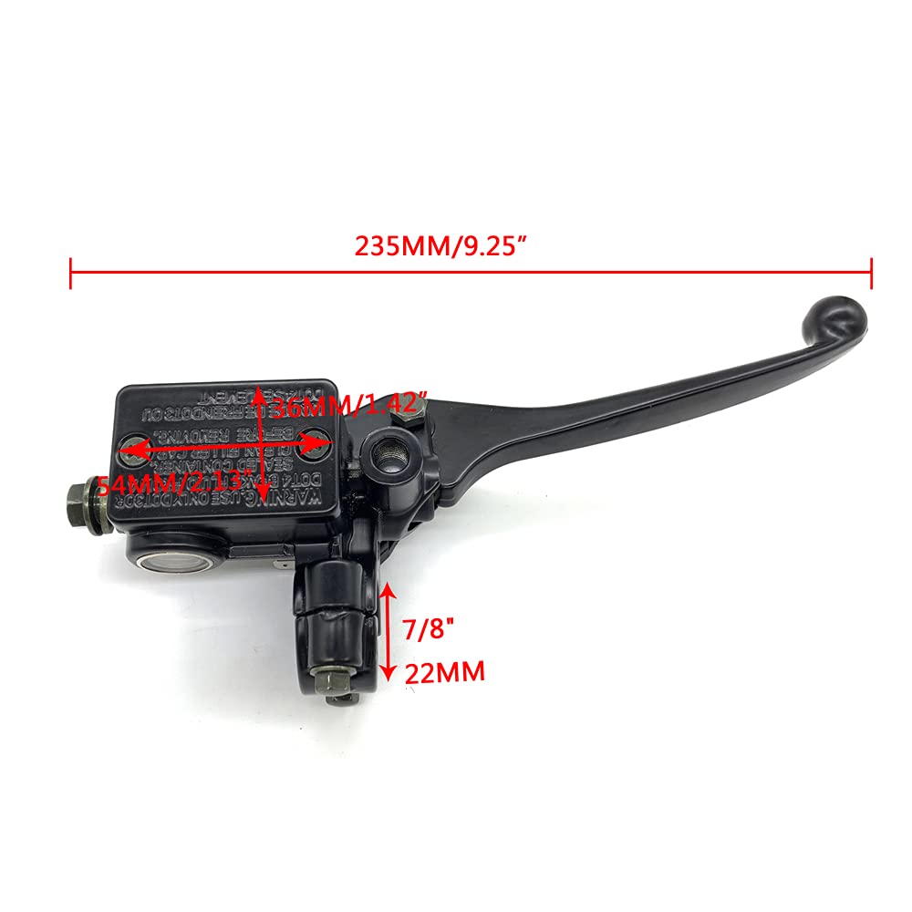 Vrweare Motorcycle Brake Pump Universal 7/8'' 22Mm Handlebar Right Hand Brake Master Cylinder Lever For Dirt Pit Bike Atv Quad Moped Scooter Buggy Go Kart