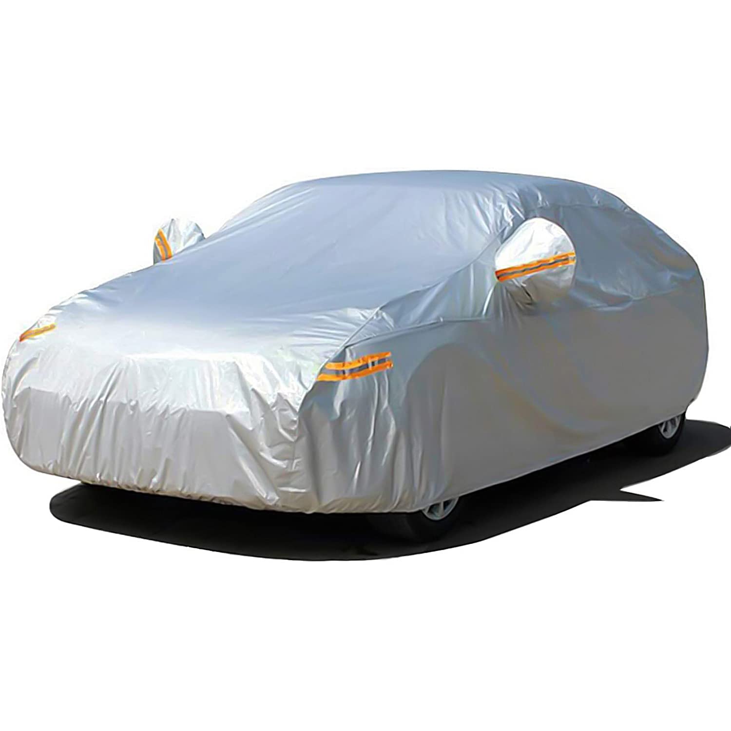 Seazen Car Cover Waterproof All Weather, Full Car Covers Uv Protection/Snowproof/Dustproof, Universal Car Cover 2 Layer With Zip