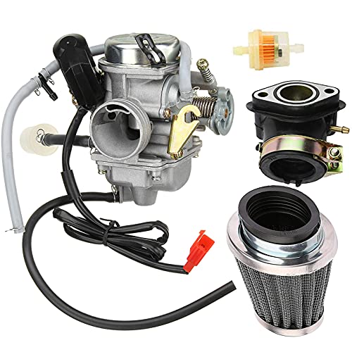 FYIYI 150cc Carburetor + Intake Manifold/Air Filter for GY6 125cc 150cc Engines - ATV, Scooter, Go Kart Compatible