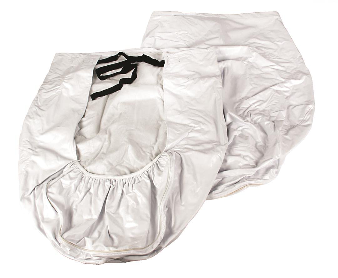 Camco 45322 Vinyl Rv Wheel & Tire Protector, 1 Pair (27 Inches-29 Inches, White)