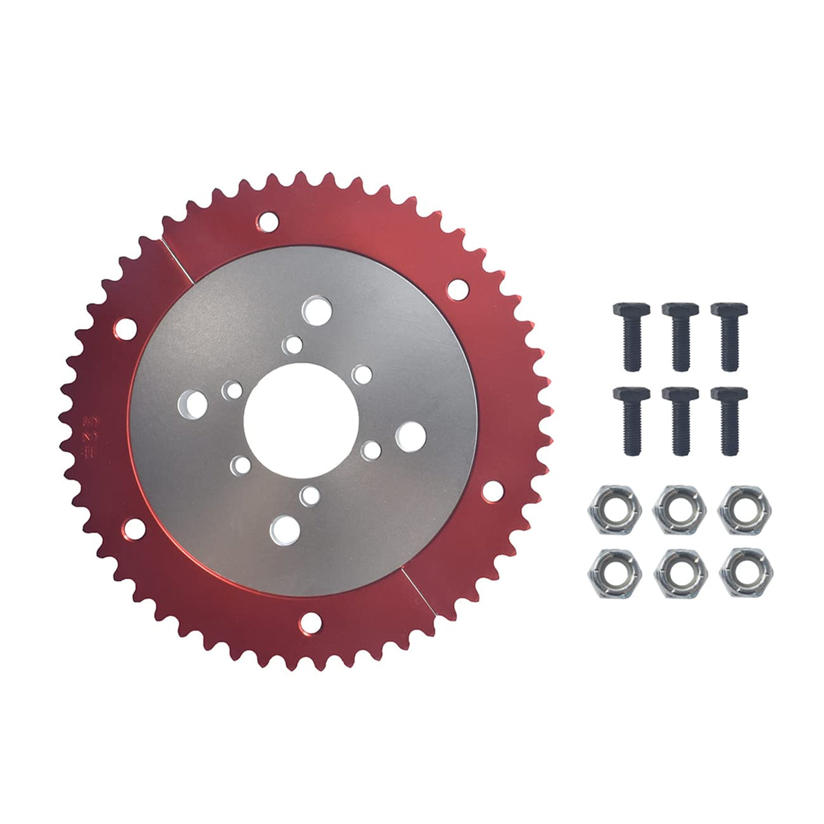 Vcujsuc 53T Split Sprocket Adapter With Sprocket For Universal Mini Bike Go Kart(Silver)
