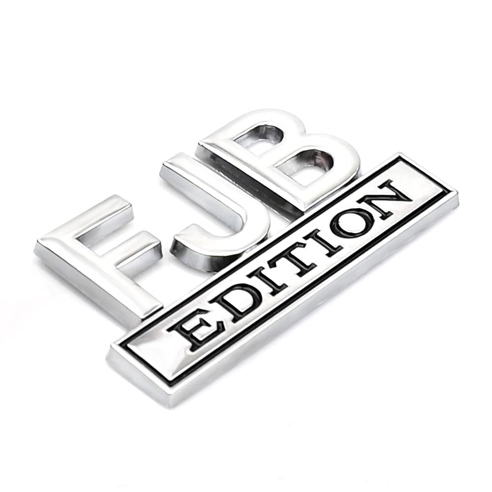 CARRUN 2 Pcs FJB Edition Emblem Car Side Rear Front Hood Trunk Door Badge 3D Decal Sticker Fit for Car Truck SUV (FJB, Silver Bl