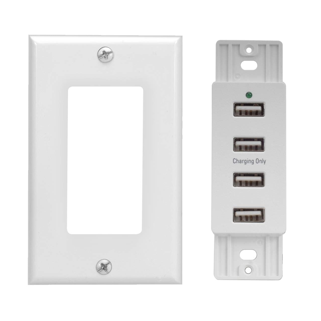 Magnadyne Wall Mount Usb-A Charging Ports For Rv & Vehicle Use, Includes Wall Plate (White)