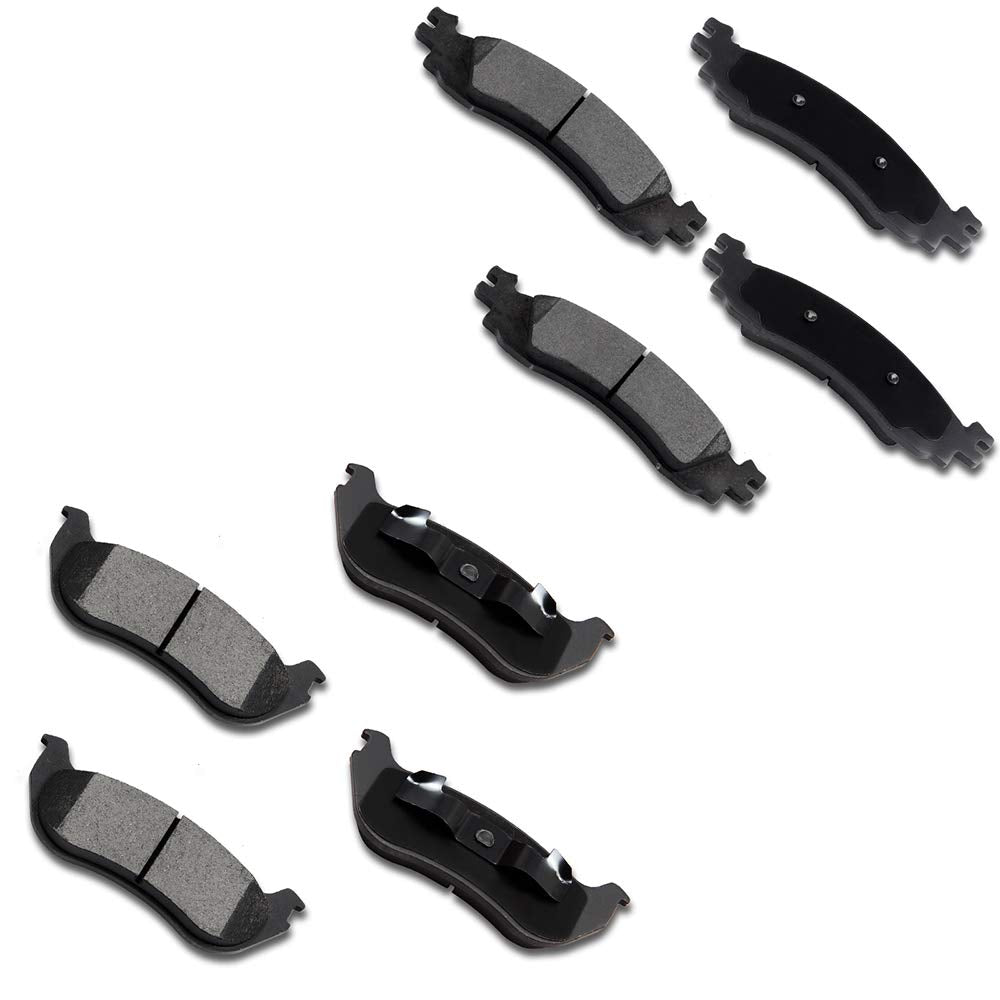 Front Rear Ceramic Brake Pads Kits 8Pcs Fit For 2006-2010 For Ford Explorer,2007-2010 For Ford Explorer Sport Trac,2010-2012 For