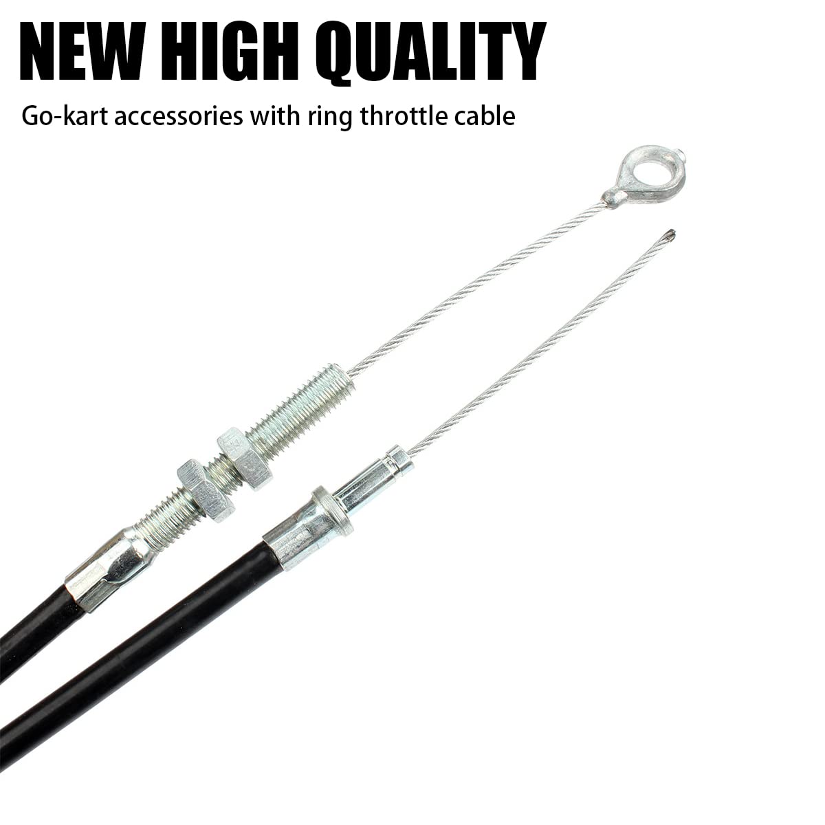 AUCELI Throttle Cable with Loop, Universal Casing for Manco 8252-1390 ASW Go Kart Go Cart, Replacement Throttle Cable 63 Inch Lo