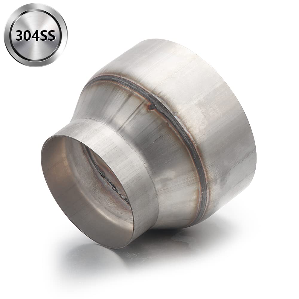 A-Karck Exhaust Adapter Connector 3' Od To 5' Od, Exhaust Pipe Reducer 4' Overall Length 304 Stainless Steel