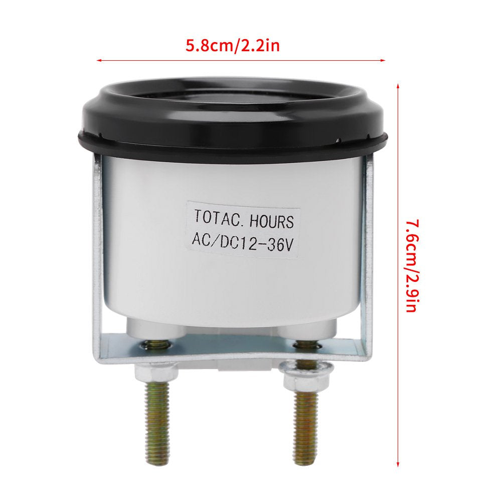 Hour Meter, 6 Digit Accurate Round Quartz Hour Meter Gauge Tester For Boat Car Truck Engine