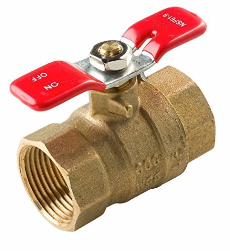 Midline Valve 837T223-Nl Premium Full Port Ball Valve With T-Handle Brass, X 1 In. Fip, 1 In. Fip X 1 In. Fip