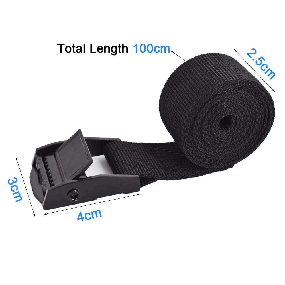 Rio Direct 4Pcs Tie Down Straps, Heavy Duty Lashing Straps Adjustable Cam Buckle Tie-Down Straps For Motorcycle, Cargo, Trucks,T