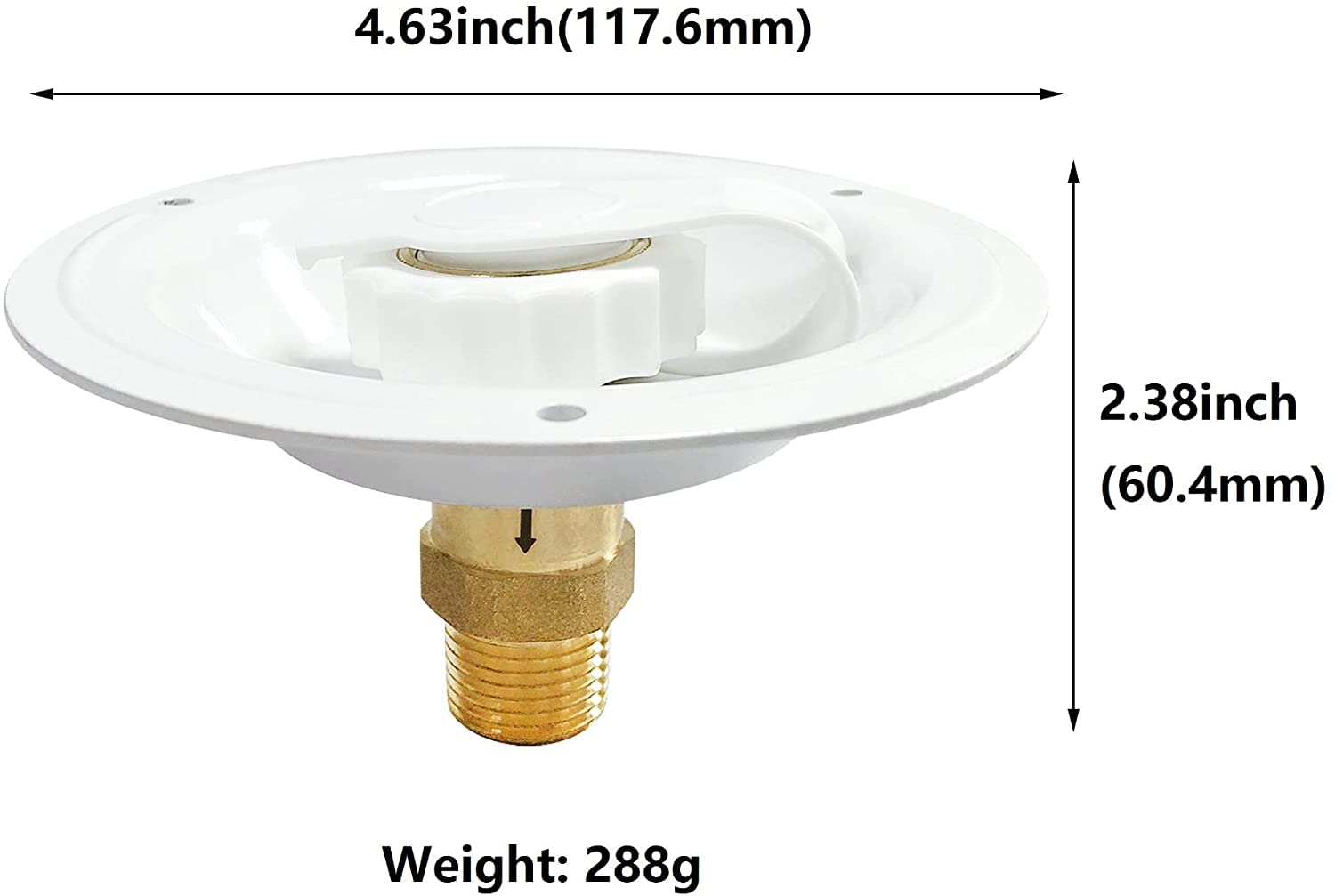 Rv White City Water Fill Inlet Flange Brass Check Valve 3/4 Nh Female To 1/2 Npt Male Flush Mount Lead-Free Brass Water Inlet Wi