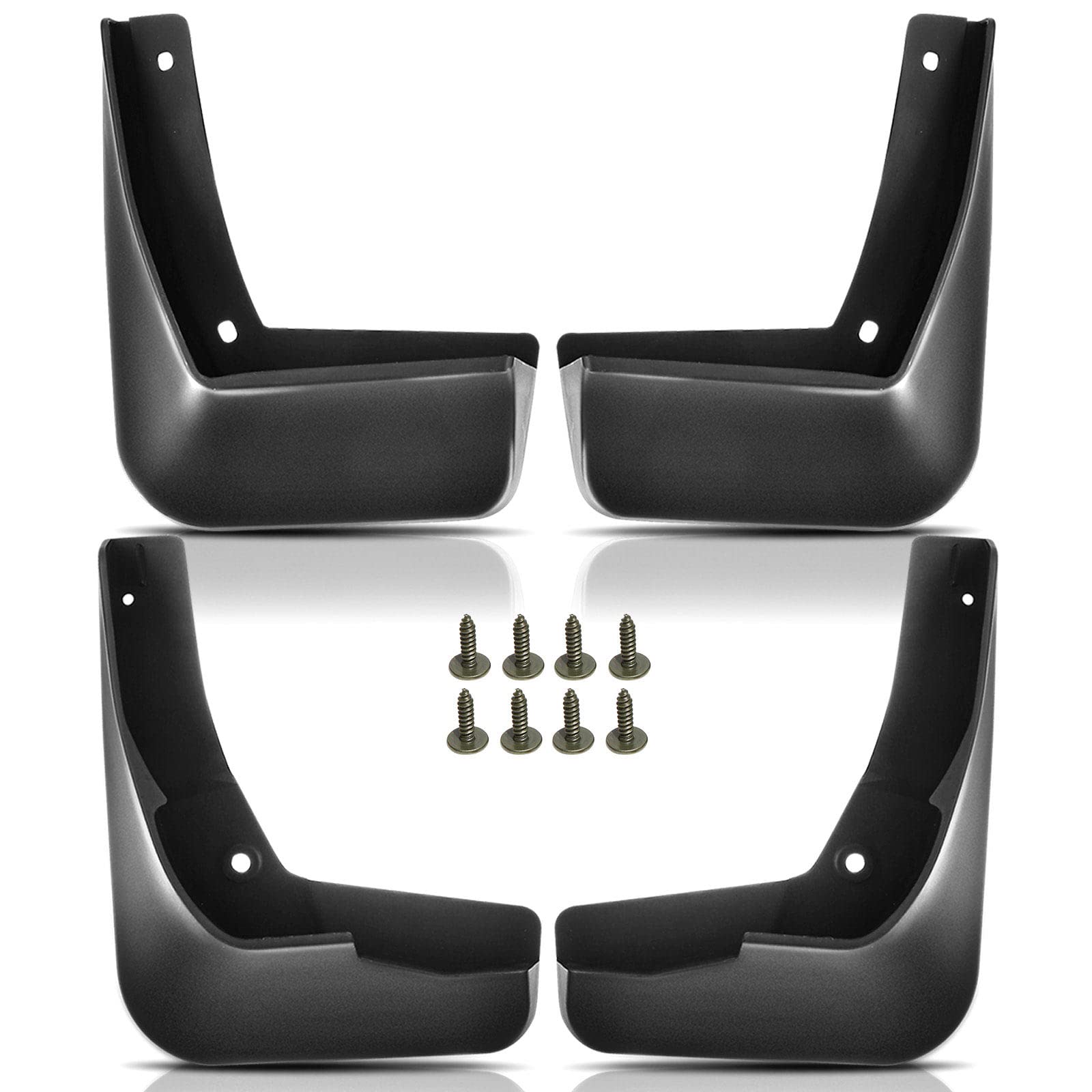 Yhtauto Set Of 4 Mud Flaps Splash Guards Accessories Replacement For Chevrolet Malibu 2016-2018 Sedan, Front And Rear Lh Rh, Black