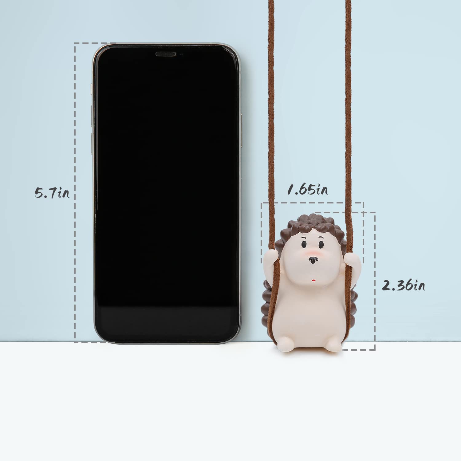 Ygmoner Super Cute Swinging Hedgehog Car Mirror Hanging Ornament Car Interior Accessories (New Hedgehog)