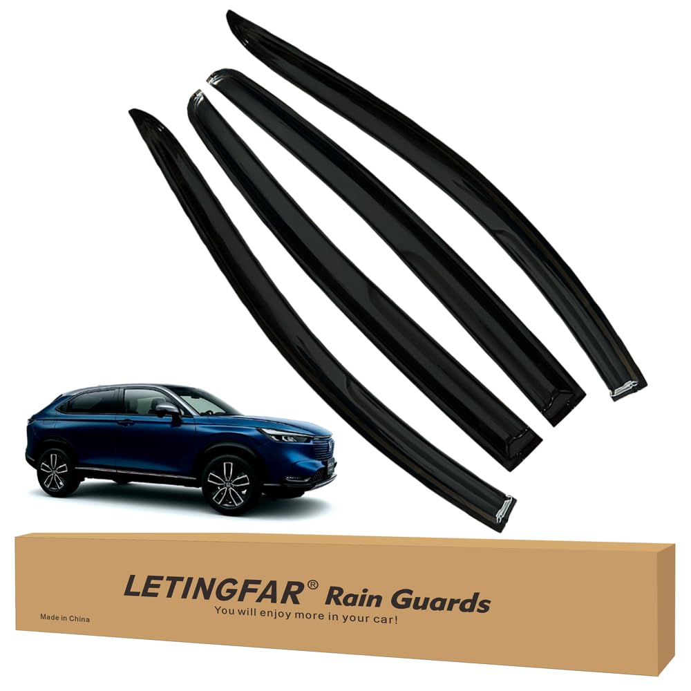 LETINGFAR Window Visors Rain Guards for Honda HRV 2016 2017 2018 2019 2020 2021 2022 Accessories, Wind Deflectors Vent Shades fo