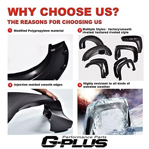 G-Plus Fender Flares Compatible With 2004-2008 Ford F150 66.0 ''/67.0 ''/78.0 ''/96.0 '' Bed Length(Not Fit Heritage Models), Fi
