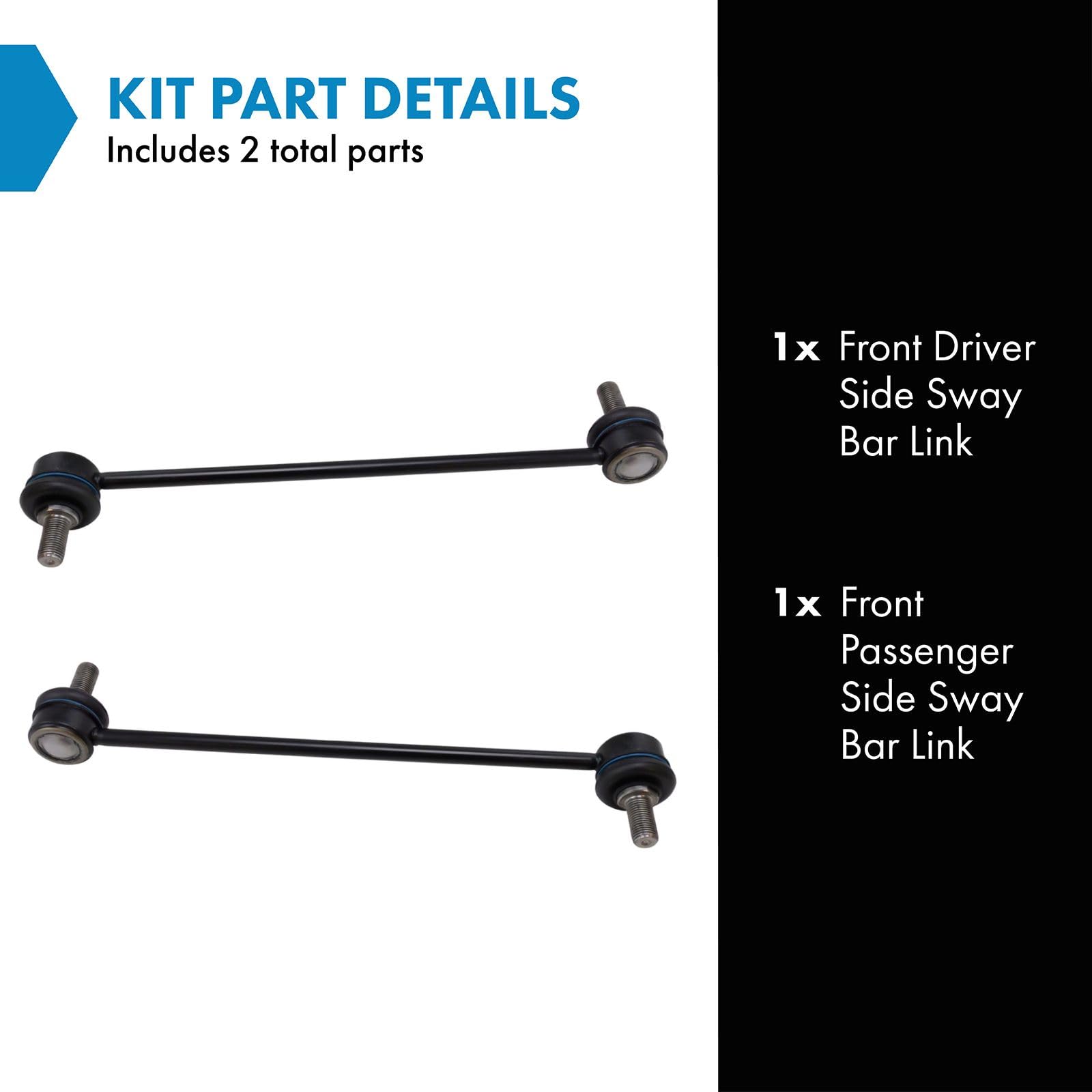 Trq Front Sway Bar End Link Lh Rh Pair 2Pc Compatible With Elantra Compatible With Elantra Forte Soul