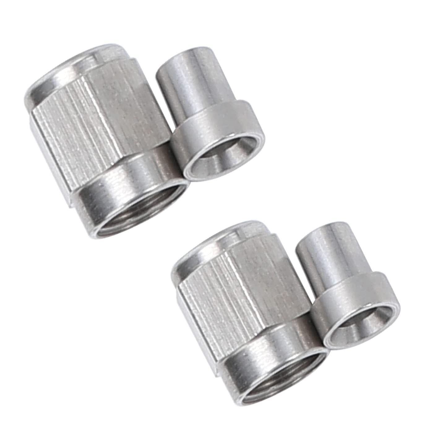 Ac Performance Stainless Steel Hardline Fitting -4 An An4 Female Tube Nut And Sleeve For 1/4'' 6.35Mm Outer Diameter Alloy Tube