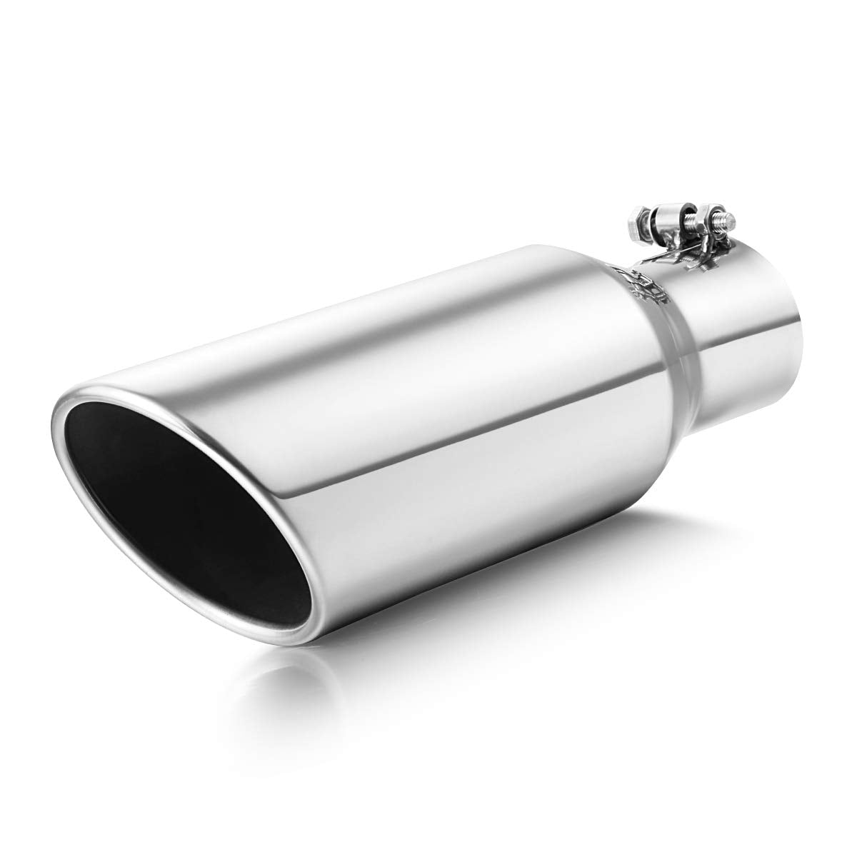 A-Karck Exhaust Tip 2.5 Inch Inlet, 2.5 Inlet 4 Outlet 12 Long Stainless Steel Polished Finish Muffler Tip For Car Tailpipe, Bol