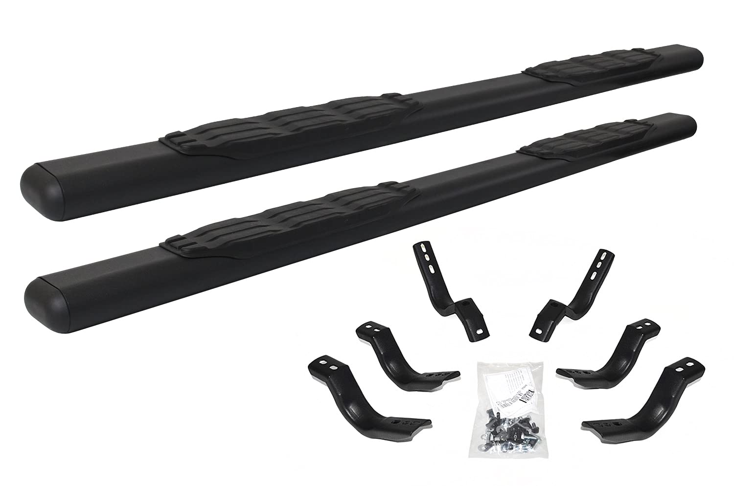 Go Rhino 5' Oval 1000 Series Sidesteps & Brackets | Galvanized Steel, Textured Black | 105443587T | Fits 2022-2024 Toyota Tundra Crew Max Pickup
