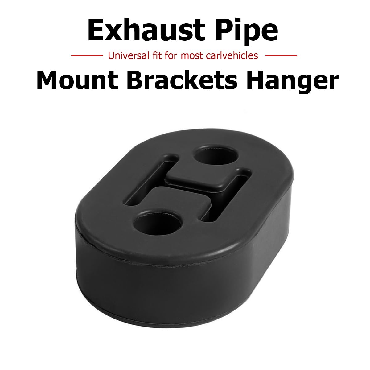 Osilly Car Exhaust Hanger, 4PCS Rubber Insulator Bushing Mount, 2 Holes 0.47 Inch (12mm), Auto Muffler Shock Absorbent Bracket M