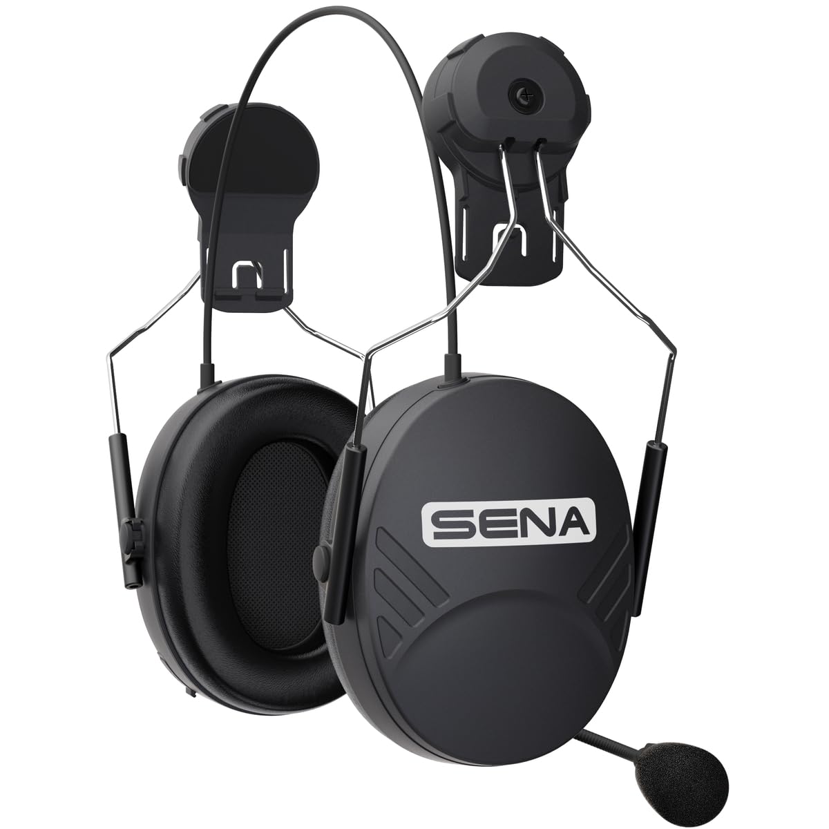 Sena Tufftalk Lite Hard Hat Mount Earmuff With Long-Range Bluetooth Communication, Black