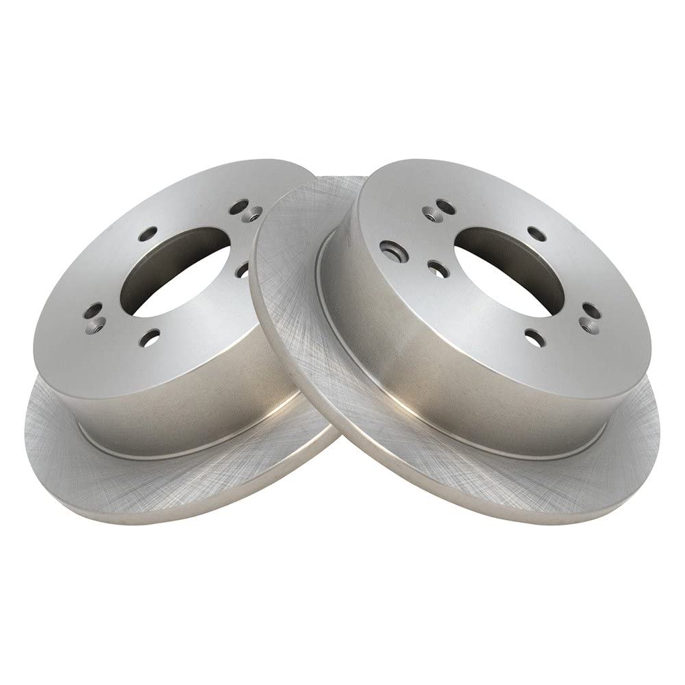 Trq Rear Brake Rotors Set Solid Compatible With 2001-2006 Hyundai Santa Fe 2009-2015 Tucson 2005-2016 Kia Sportage