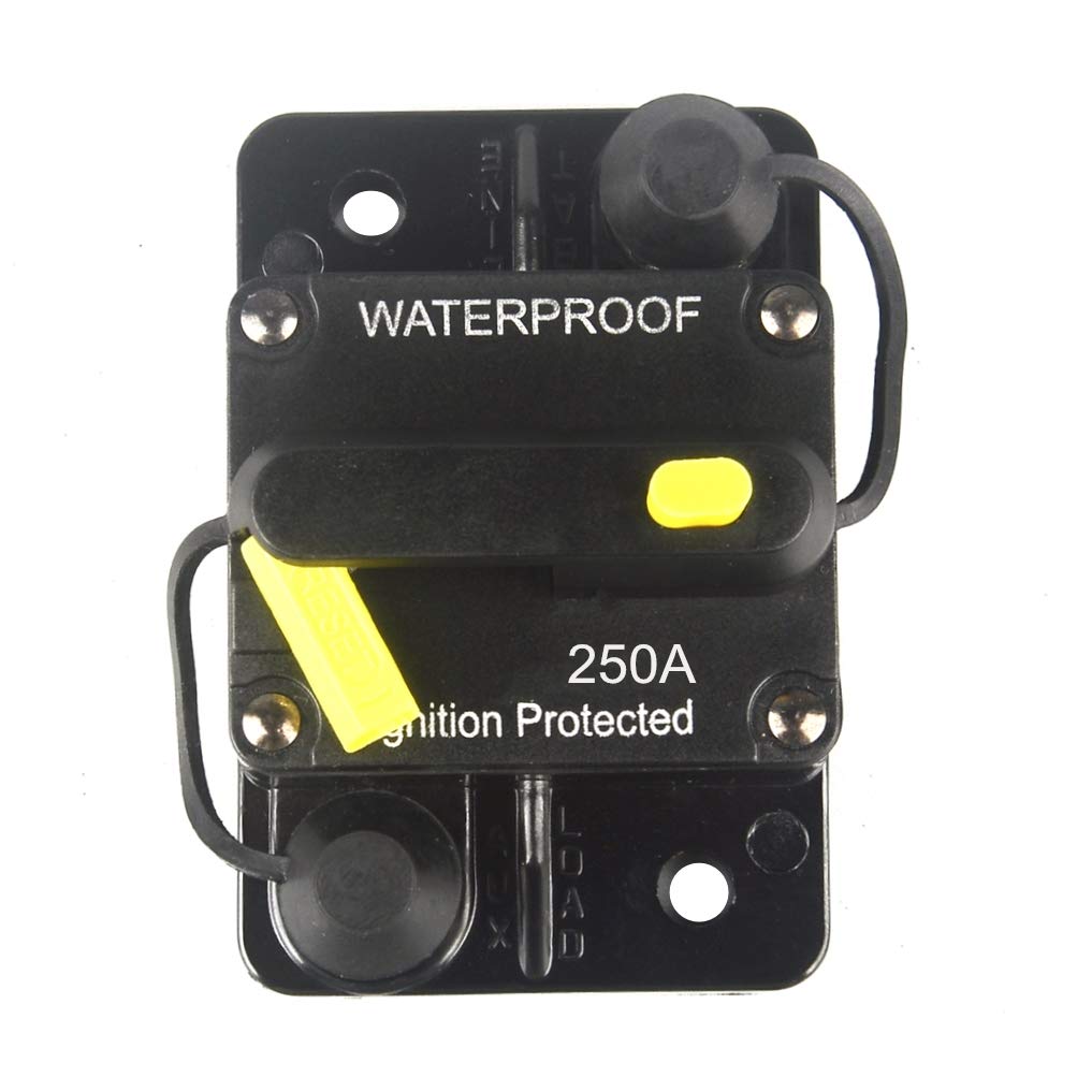 Wohhom 250 Amp Circuit Breaker Dc 12V -48V Waterproof 30A-300A Manual Reset Fuse Inverter For Trolling Motor Auto Car Rv Marine