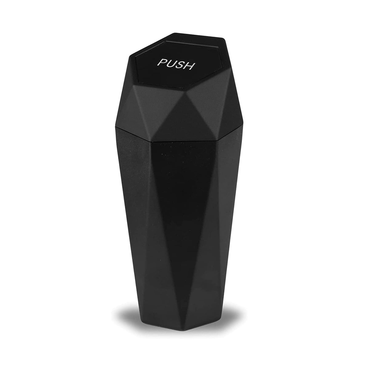 Justtop Car Trash Can With Lid, Diamond Design Small Automatic Portable Trash Can, Easy To Clean, Used In Car Home Office (Black