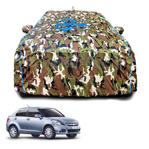 Garrege Swift Dzire 20122017 Car Body Cover Waterproof With Mirror And Antenna Pocket And Soft Cotton Lining (Full Bottom Elast