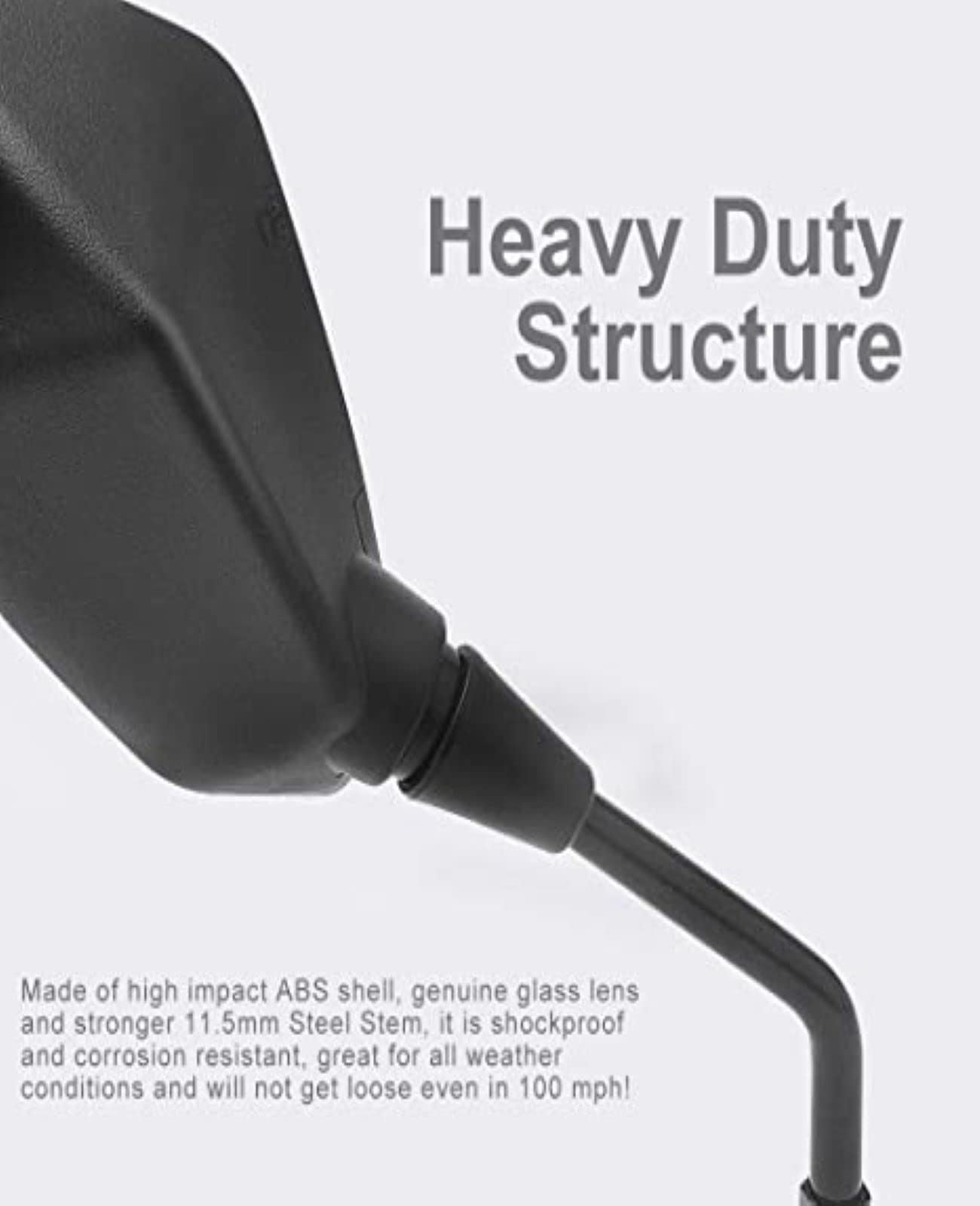 Kemimoto Universal Motorcycle Mirrors, Convex Handlebar Rear View Side Mirror With M8 M10 Bolt, Compatible With Bike, Scooter, Atv, Utv, Dirt Bike And More