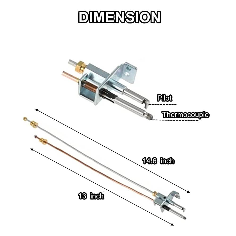 Water Heater Pilot Assembly For Atwood 91603 (91214) ,Includes Pilot Thermocouple Kit,Propane Gas Rv Water Heater Parts For Dome