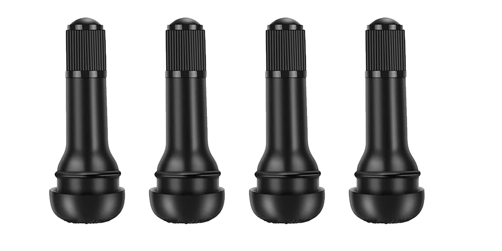ACCRETION TR414 Rubber Snap-in Tire Valve Stem for Tubeless 0.453 Inch 11.5mm Rim Holes on Standard Vehicle Tires (Set of 4)