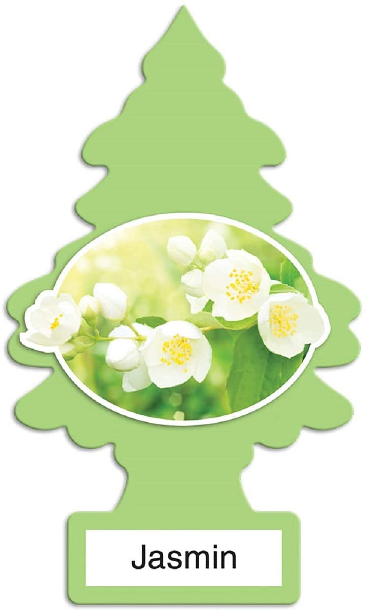 LITTLE TREES Car Air Freshener - Jasmin Scent, 12 Pack, Yellow Hanging Paper Tree for Home or Car, Model U1P10433