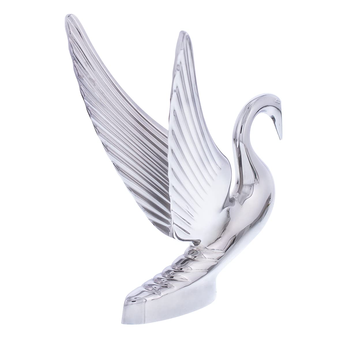 United Pacific Chrome Swan Hood Ornament - Heavy-Duty Cast Metal, Model 72001, Universal Two Stud Install