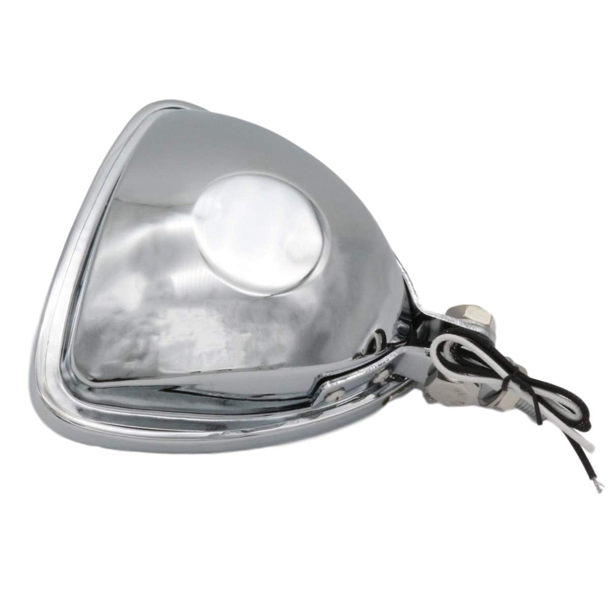 Fatecim Mini Thin Section Triangle Motorcycle Headlight Clear Lens Chrome Light For Harley Chopper Custom