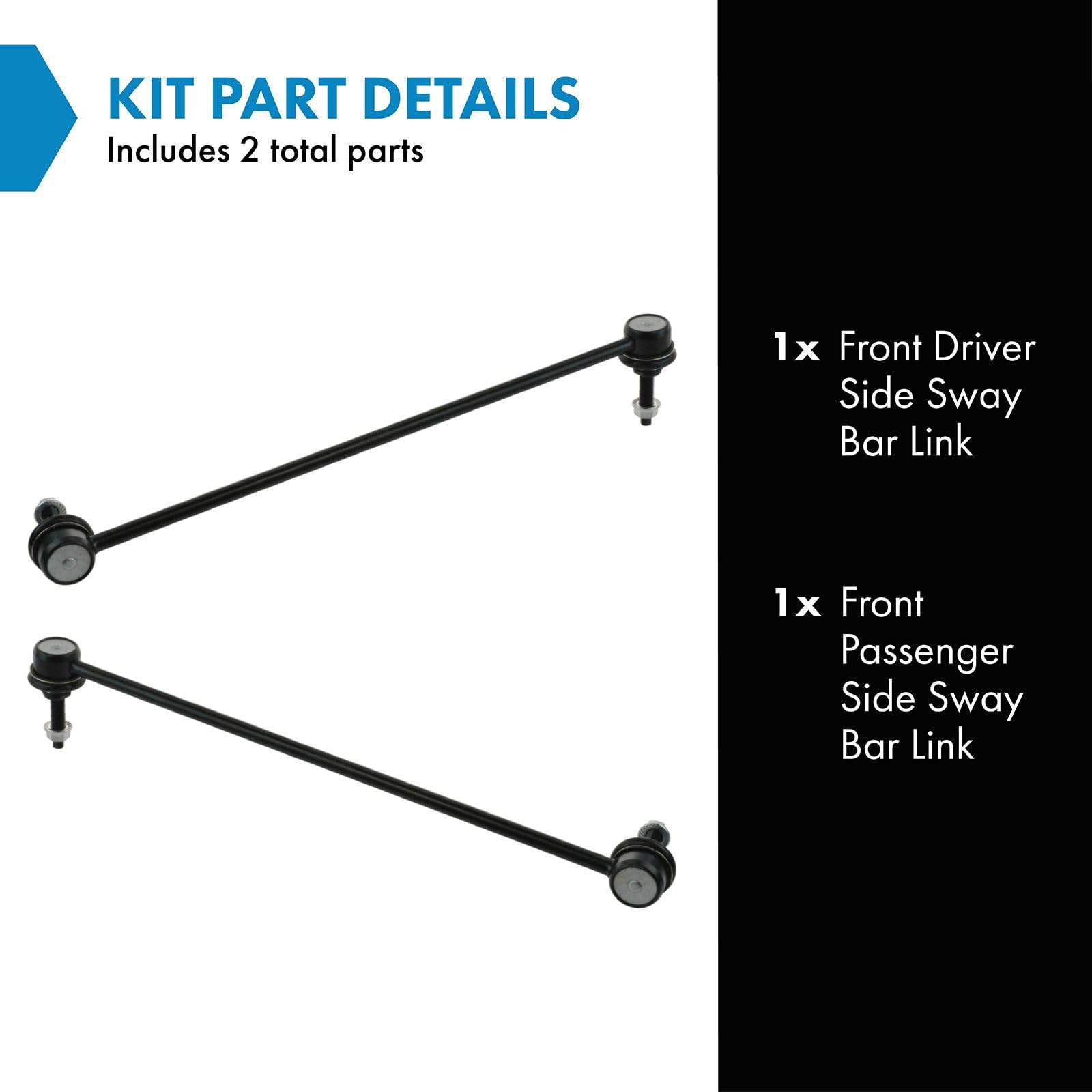 Trq Front Sway Bar Stabilizer Link Set Compatible With 2010-2015 Chevrolet Camaro