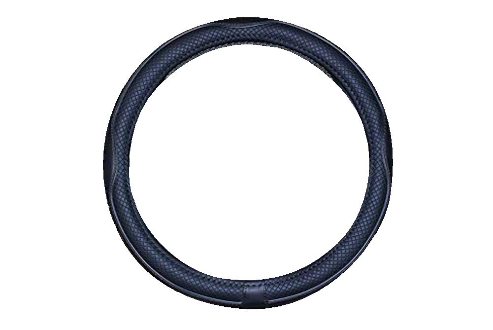 Boat Steering Wheel Cover Microfiber Leather 13-13.5 inch (Black Blue)