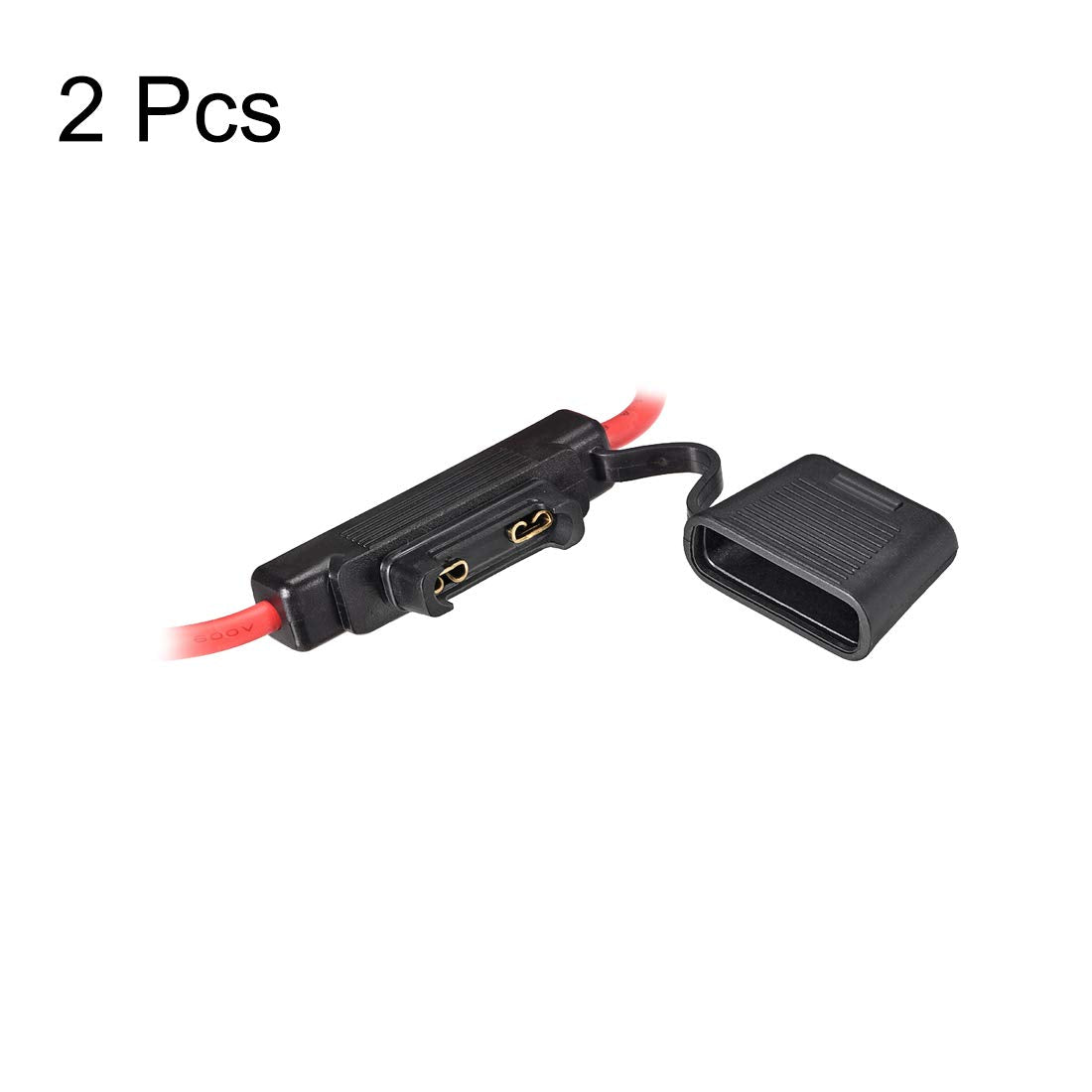 Uxcell Fuse Holder In-Line 8 Gauge Awg Waterproof Fuse Holder Black 2Pcs For Maxi Fuse
