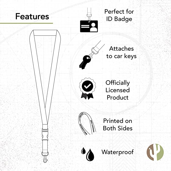 Desert Cactus University Of California Santa Barbara Lanyard Ucsb Gauchos Car Keys Id Badge Holder Keychain Detachable Breakaway