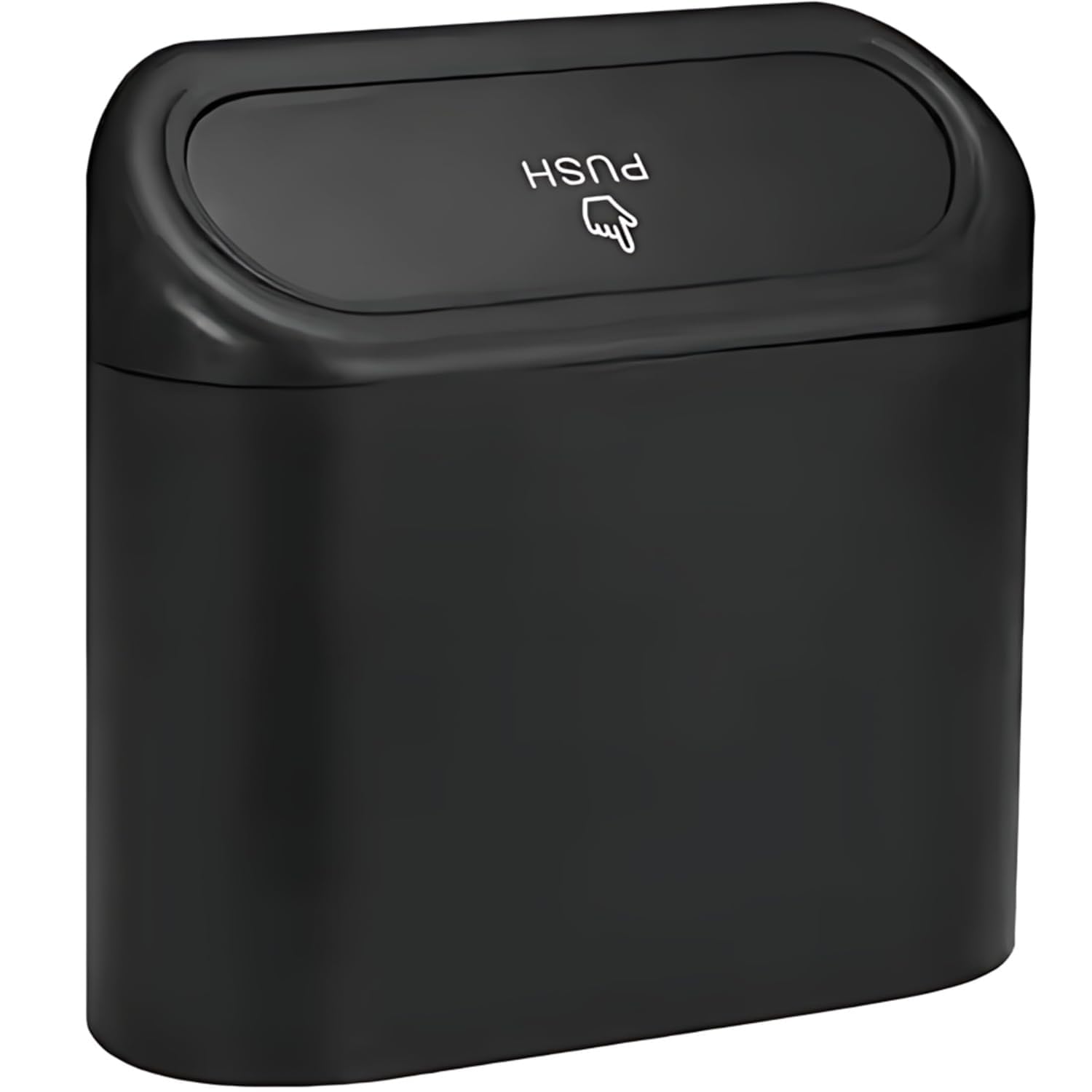 DJAYK Car Trash Can with Push Lid for Vehicle Interior, Compact Waste Bin for Car Door Pocket Seat Back or Center Console