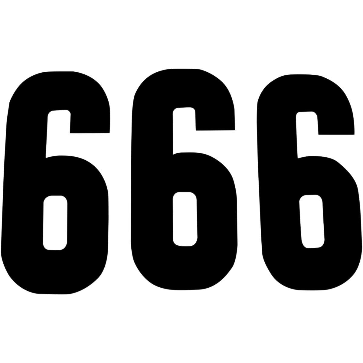 N-Style Racing Numbers - 7 (Number 6) (Black)