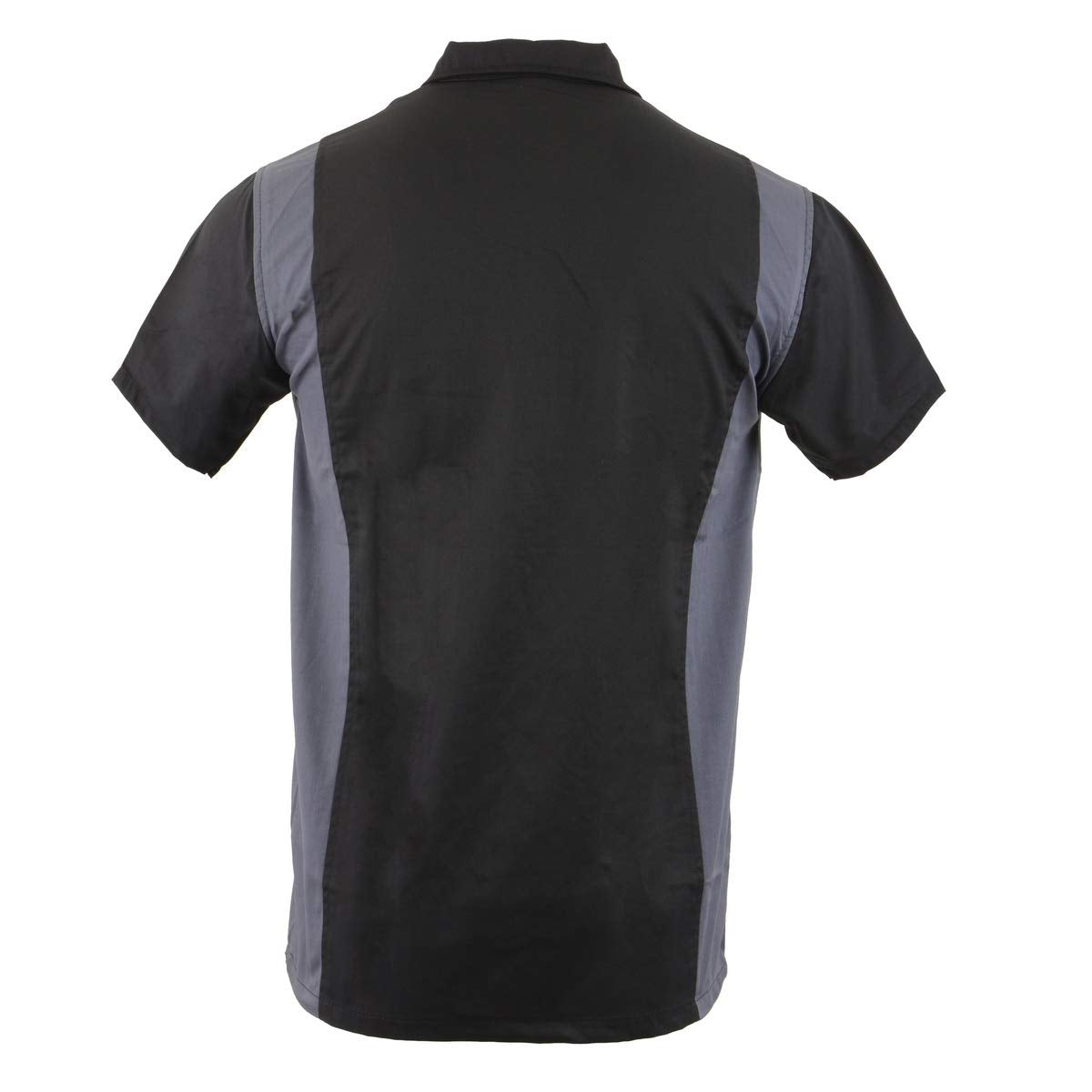 Biker Clothing Co. MDM11674.01 Mens Two-Tone Black and Grey Short Sleeve Motorcycle Mechanic Shirt - X-Large